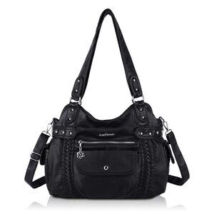 2547 Large Purses Soft PU Leather Hobo Bag Shoulder Bag Black